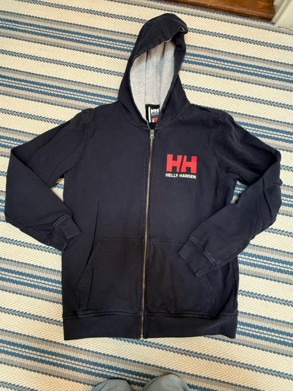 Helly Hansen Navy Hoodie with Red Logo